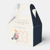 Stomme blush roze blauwe Birdie elke dag Bedankdoosjes (Achterkant)