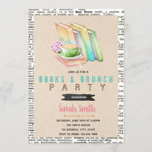 Stomme boeken en uitnodiging van brunch party