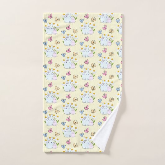 Stomme Bunnies met lentedagen en vlinders Bad Handdoek (Handdoek)