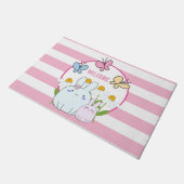 Stomme Bunnies met lentedagen en vlinders Deurmat (Schuin)