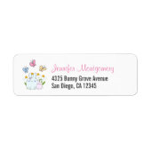 Stomme Bunnies met lentedagen en vlinders Etiket (Voorkant)