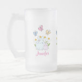 Stomme Bunnies met lentedagen en vlinders Matglas Bierpul (Links)