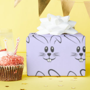 Stomme Bunnies op Paars Cadeaupapier