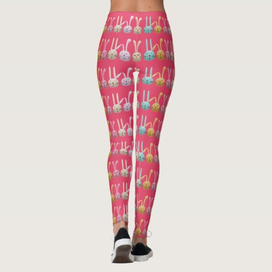 Stomme Bunnies op Roze Leggings van het Ontwerp (Achterkant)
