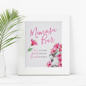 Stomme Bunny en Roze Bloem Mimosa Bar Poster