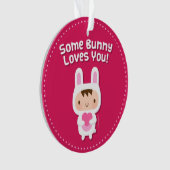 Stomme Bunny houdt van je liefste bekentenis Ornament (voorkant)