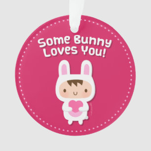 Stomme Bunny houdt van je liefste bekentenis Ornament