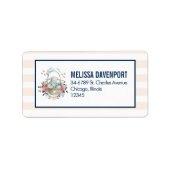 Stomme Bunny in een mand met eieren en  bloemen Etiket (Voorkant)