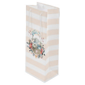 Stomme Bunny in een mand met eieren en bloemen Wijn Cadeautas (Voorkant Gekanteld)