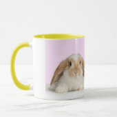 Stomme bunny op een gele mok (Links)