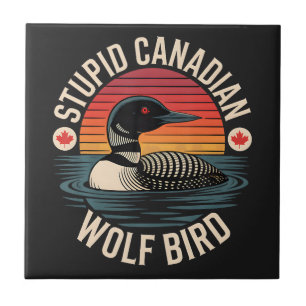 Stomme Canadese Wolfvogel Duikhoornhumor Tegeltje