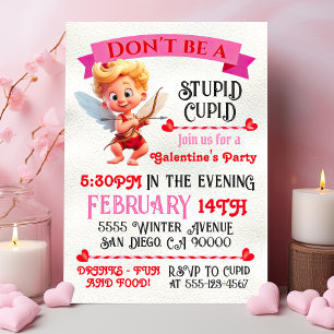 Stomme Cupid Galentine's Valentijnsdag Party Kaart