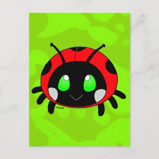Stomme dame bug briefkaart (Voorkant)
