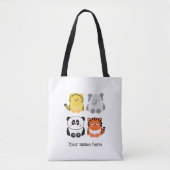 Stomme dieren gepersonaliseerde canvas tas (Voorkant)