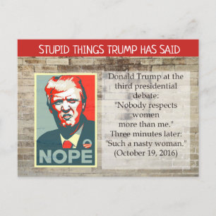 Stomme Dingen Trump zei Briefkaart Souvenir