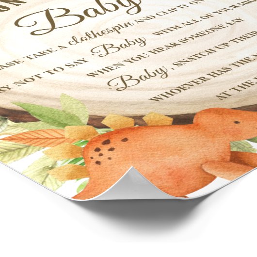 Stomme dinosaurussen zeggen niet dat Baby Clothesp Poster (Hoek)