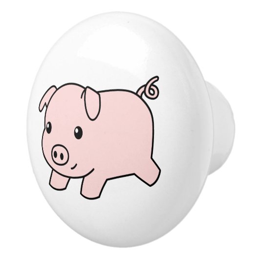 Stomme draaiende biggen keramische knop (Rechts)