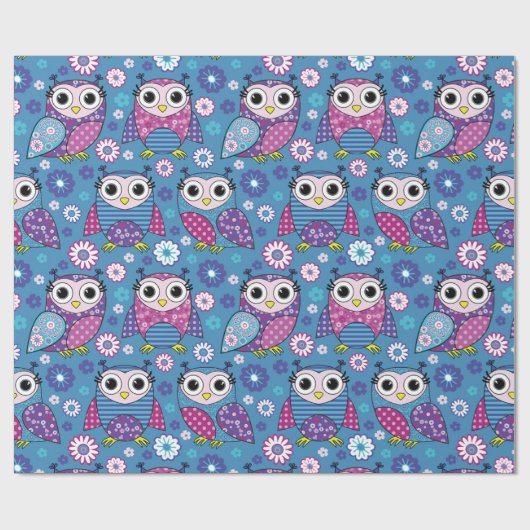 Stomme eigenaar en bloemen cadeaupapier (Vlak)