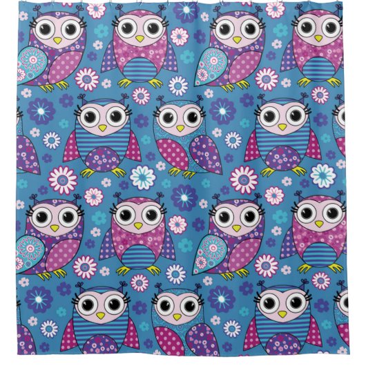 Stomme eigenaar en bloemen douchegordijn (Voorkant)