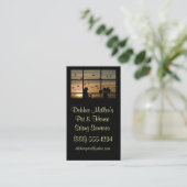 Stomme en bloemen in huis en rond huishouden visitekaartje (Staand voorkant)