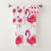 Stomme en kleurrijke roze flamingo Bathroom-handdo Bad Handdoek (Insitu)
