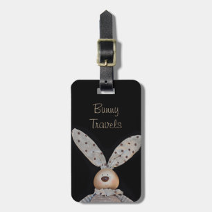 Stomme en kutse bunny bagagelabel