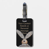 Stomme en kutse bunny bagagelabel (Achterkant verticaal)