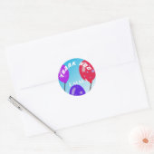 Stomme feestballonnen kinderen Birthday Hartelijk  Ronde Sticker (Envelop)