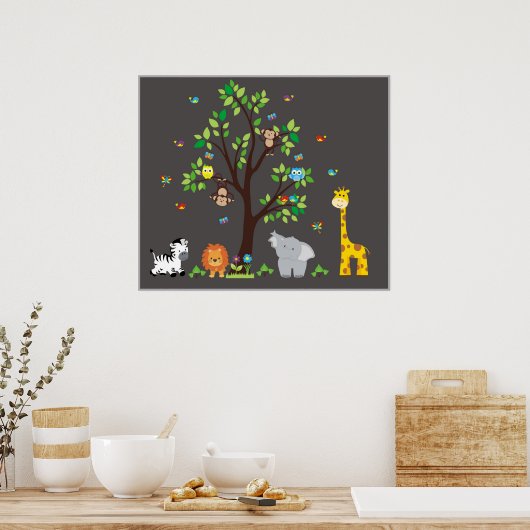 Stomme geanimeerde dieren poster (Keuken)