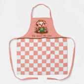 Stomme gekke dame voegt tekst toe schort (Voorkant)