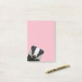 Stomme geometrische badger post-it® notes (Op bureau)
