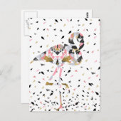 Stomme geometrische Flamingo abstract ontwerp Briefkaart (Voorkant / Achterkant)