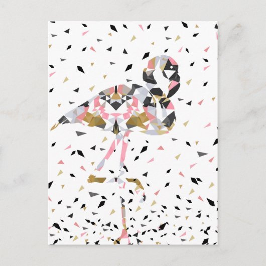 Stomme geometrische Flamingo abstract ontwerp Briefkaart (Voorkant)