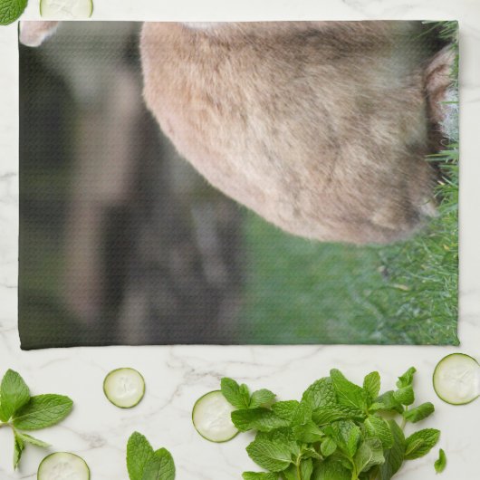 Stomme ginger bunny met grote oren theedoek (Gevouwen)