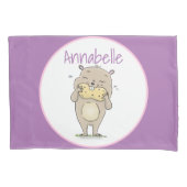 Stomme glimlachende hamster met pinda-cartoon kussensloop (Voorkant)