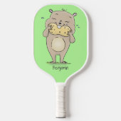 Stomme glimlachende hamster met pinda-cartoon pickleball paddle (Voorkant)