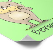 Stomme glimlachende hamster met pinda-cartoon poster (Hoek)