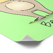 Stomme glimlachende hamster met pinda-cartoon poster (Hoek)