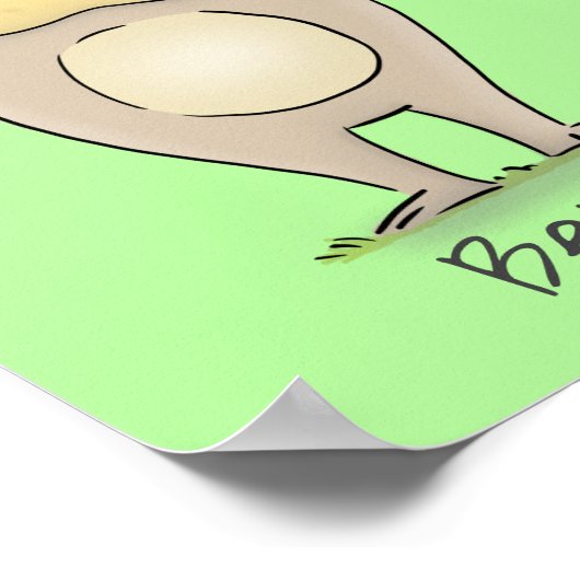 Stomme glimlachende hamster met pinda-cartoon poster (Hoek)