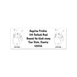 Stomme glimlachende hamster met pinda-cartoon rubberstempel