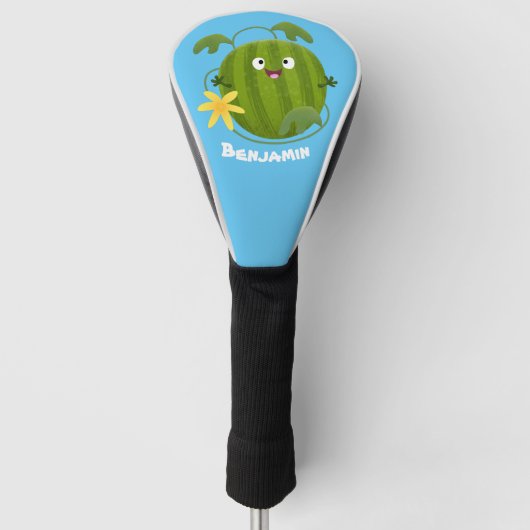 Stomme glimlachende watermeloen cartoon golfheadcover (Voorkant)