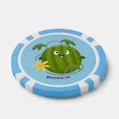 Stomme glimlachende watermeloen cartoon poker chips (Enkel)