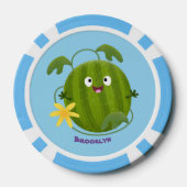 Stomme glimlachende watermeloen cartoon poker chips (Achterkant)