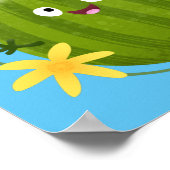 Stomme glimlachende watermeloen cartoon poster (Hoek)