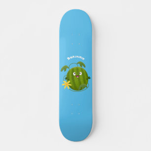 Stomme glimlachende watermeloen cartoon skateboard