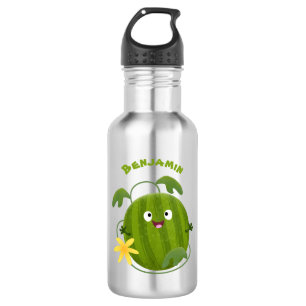 Stomme glimlachende watermeloen cartoon waterfles
