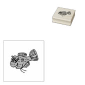 Stomme glimlachte vis 	rubberstempel (Gestempeld)