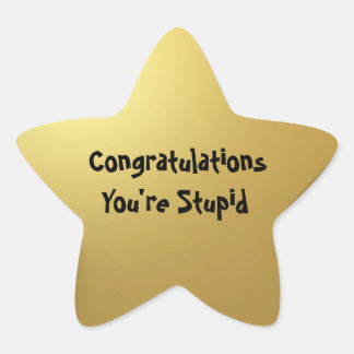 "Stomme" gouden ster Sticker
