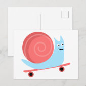 Stomme grappige slakkerritten op skateboard briefkaart (Voorkant / Achterkant)