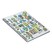 Stomme hipsters doodle set 2. Kleurrijke  hand Notitieboek (Rechterzijde)